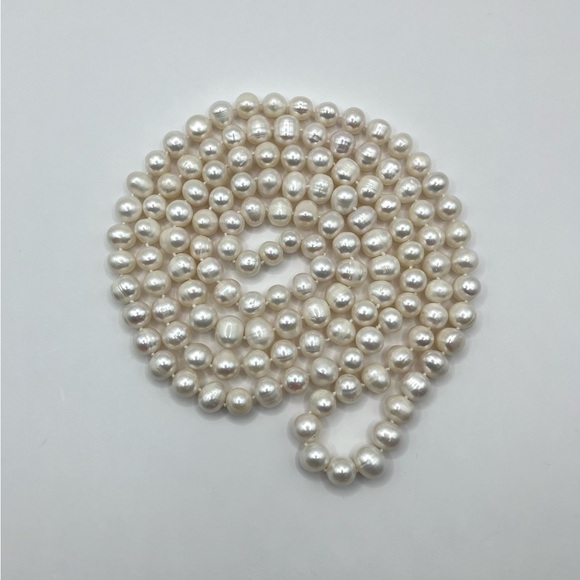 Double Strand Natural Pearl Necklace - Picture 2 of 2